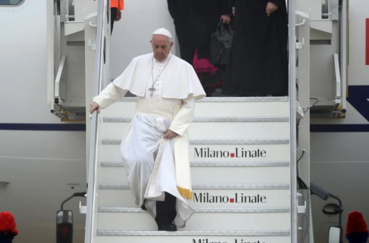 Le pape François à son arrivée à Milan, le 25 mars 2017 
