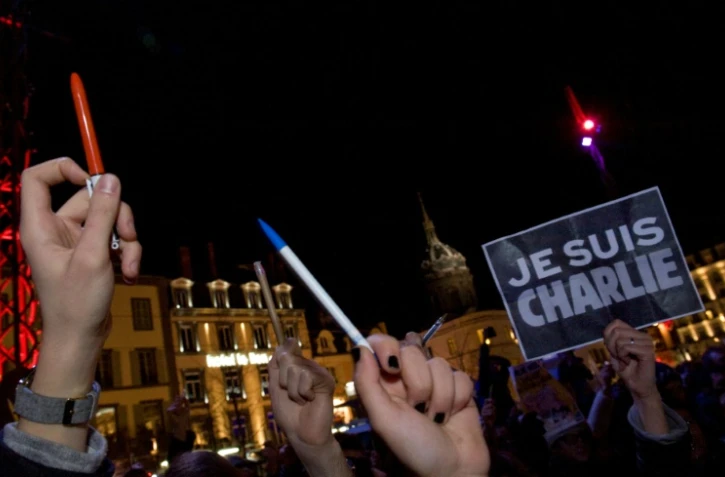 Manifestation de soutien à Charlie Hebdo, le 7 janvier 2015 à Clermont-Ferrand