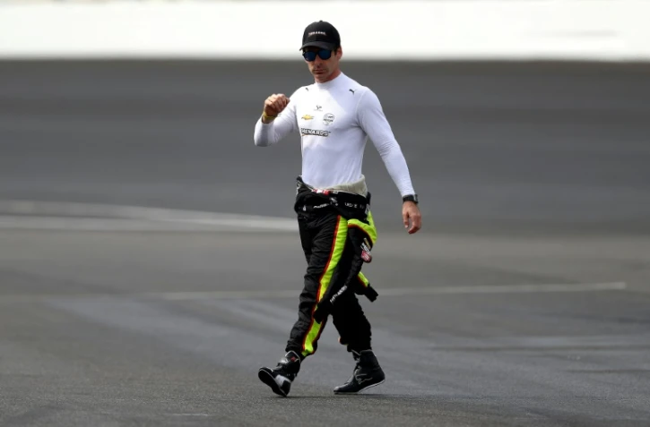 Simon Pagenaud, le pilote français de l'écurie Penske Chevrolet, avant les qualifs aux 500 miles d'Indianapolis, le 24 mai 2019