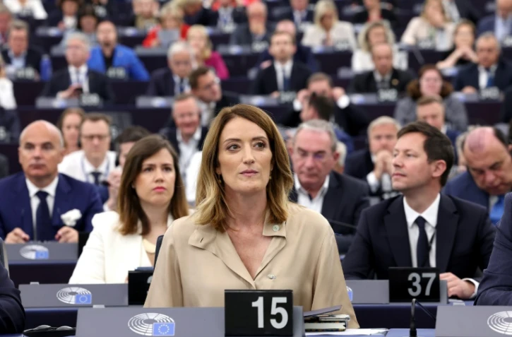 Roberta Metsola, au Parlement européen à Strasbourg, le 16 juillet 2024