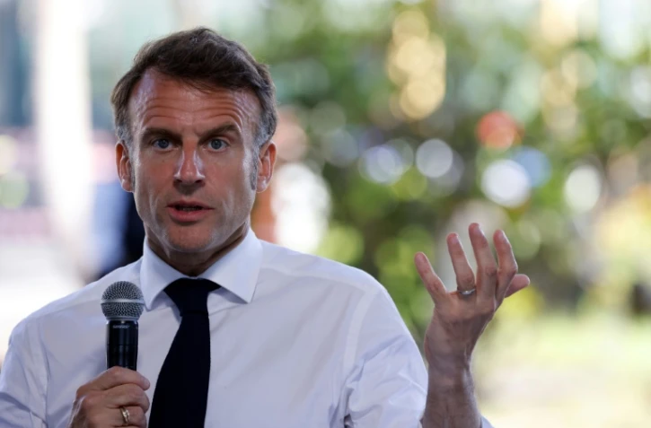Le président Emmanuel Macron, le 22 avril 2025 à Saint-André, à La Réunion