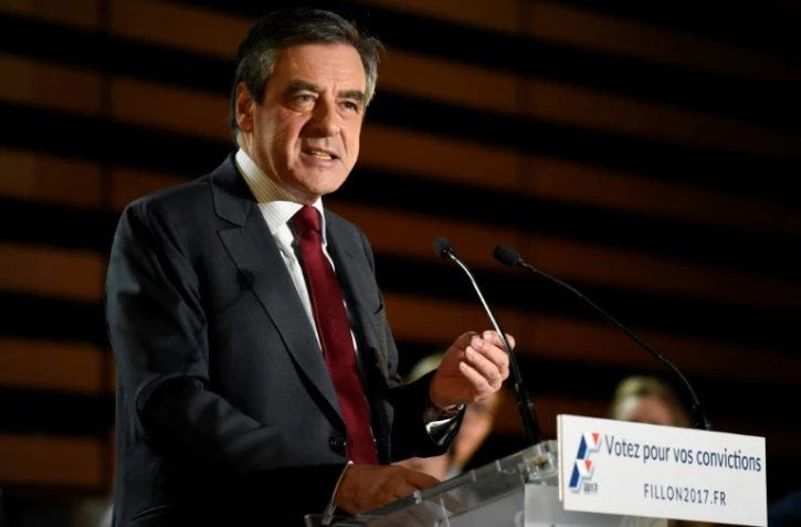 François Fillon fait un discours à Chassieu (sud-ouest) le 22 novembre 2016