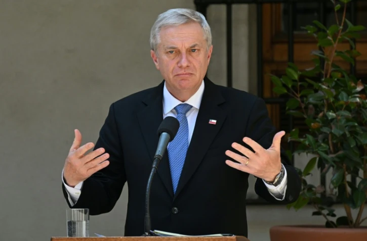 Le président élu José Antonio Kast lors d'une conférence de presse au Palais de la Moneda à  Santiago, le 9 mars 2026