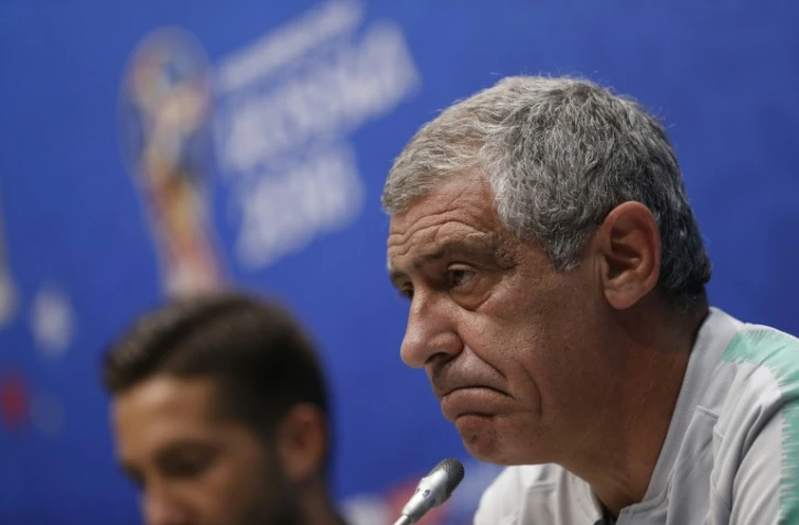 Le sélectionneur portugais Fernando Santos en conférence de presse le 14 juin 2018 à Sotchi 