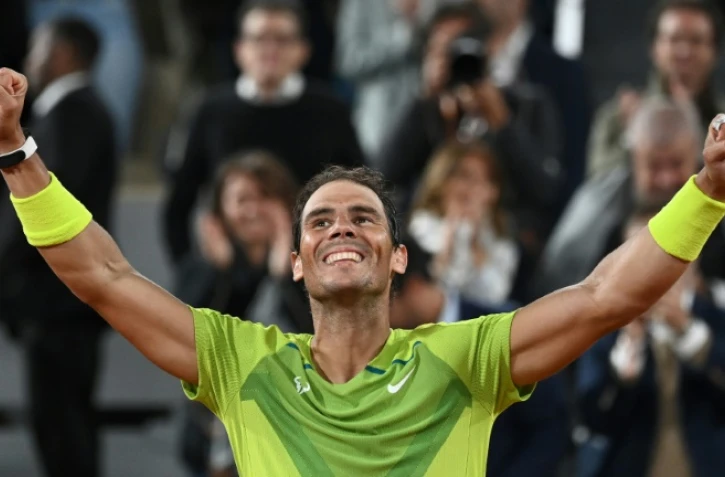 Rafael Nadal après sa victoire sur Novak Djokovic à Roland-Garros à Paris le 1er juin 2022