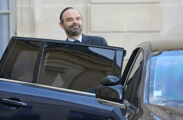 Le Premier ministre Édouard Philippe le 14 mars 2018 à la sortie du conseil des ministres au palais de l'Élysée à Paris