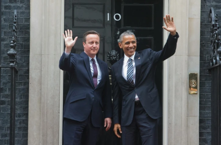 Le Premier ministre britannique, David Cameron (g), et le président américain, Barack Obama (d), à Londres le 22 avril 2016