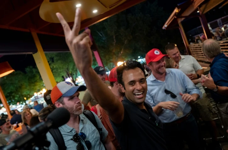 Le candidat républicain à l'élection présidentielle américaine Vivek Ramaswamy lors d'un déplacement à Des Moines, dans l'Iowa, le 11 août 2023