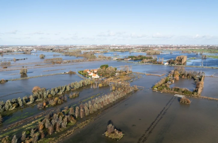 Le village inondé de Hames-Boucres, dans le Pas-de-Calais, le 15 novembre 2023