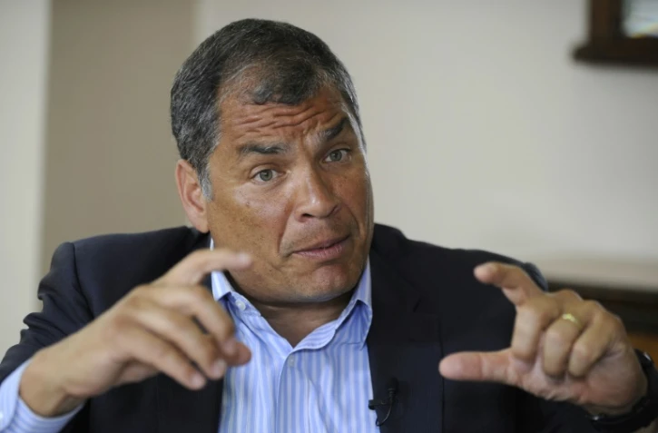 L'ex-président équatorien Rafael Correa lors d'un entretien à Quito, le 19 janvier 2018