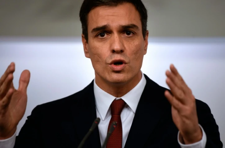 Le dirigeant socialiste espagnol, Pedro Sanchez, lors d'une conférence de presse à Madrid, le 23 décembre 2015