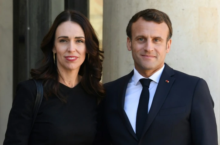 Le président Emmanuel Macron et la Première ministre néo-zélandaise Jacinda Ardern à l'Elysée, le 15 mai 2019 à Paris