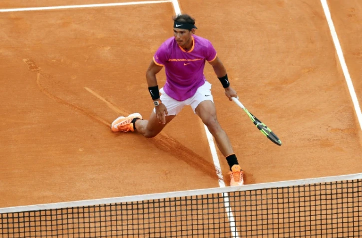 L'Espagnol Rafael Nadal face à son compatriote Albert Ramos en finale du Masters 1000 de Monte-Carlo, le 23 avril 2017  