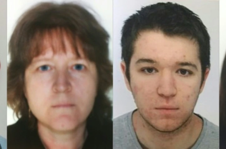 Montage fourni le 28 février 2017 par la police judidiaire, de portraits d'archives des quatre membres de la famille Troadec: Pascal et son épouse,  Brigitte, Sebastien et Charlotte, leurs enfants