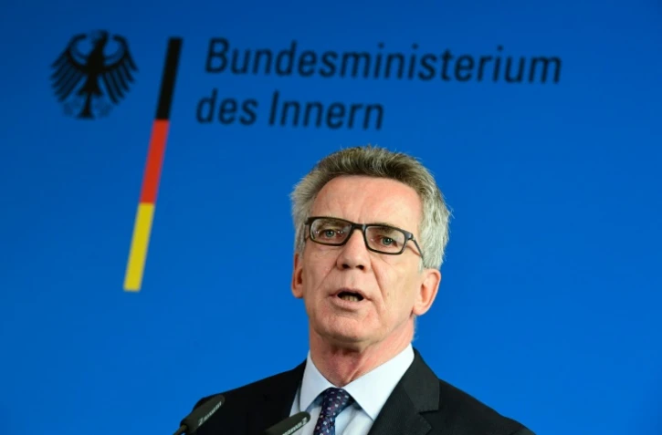 Le ministre allemand de l'Intérieur Thomas de Maiziere lors d'une conférence de presse le 13 septembre 2016 à Berlin