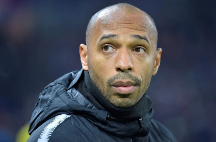 L'entraîneur de Monaco Thierry Henry lors du déplacement à Lyon le 16 décembre 2018