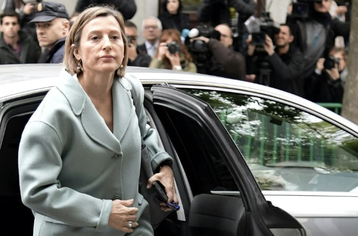 La présidente indépendantiste du Parlement régional de Catalogne Carme Forcadell, le 2 novembre 2017 à Madrid