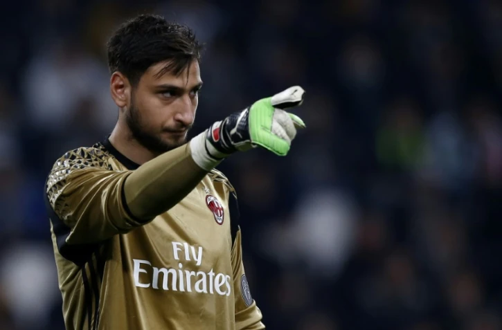 Le gardien de l'AC Milan Gianluigi Donnarumma lors d'un match contre la Juventus, le 10 mars 2017 Ă Turin