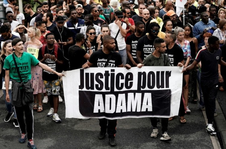 Manifestation en soutien à la famille d'Adama Traoré, à  Beaumont-sur-Oise, le 20 juillet 2019