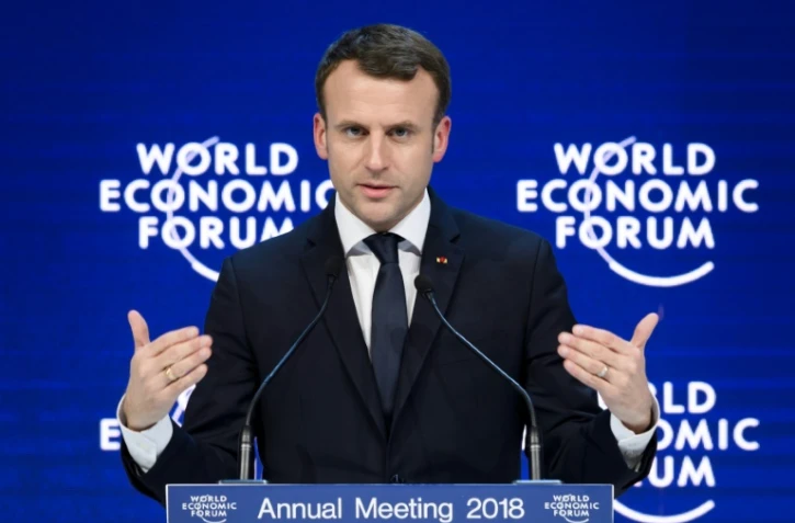 Emmanuel Macron Ă Davos en Suisse le 24 janvier 2018