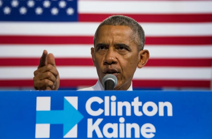 Le président américain Barack Obama lors d'un meeting de soutien à Hillary Clinton, le 20 octobre 2016 à Miami, en Floride