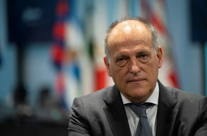 Le président de la Ligue espagnole (LaLiga) Javier Tebas lors d'un entretien à l'AFP, à Madrid, le 21 octobre 2020