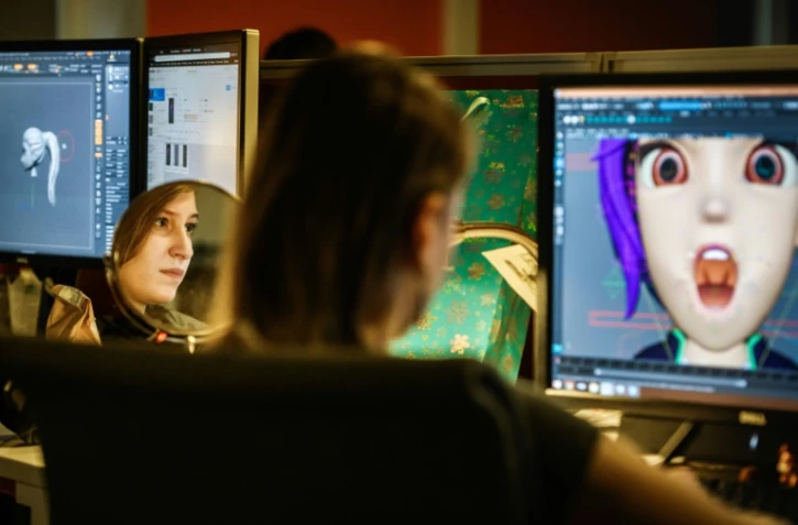 Une employée dans le studio d'animation Parovoz à Moscou, en février 2019