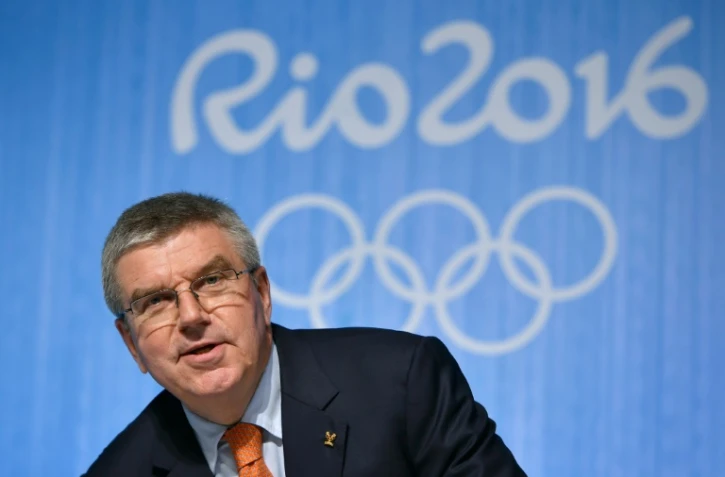 Le président du CIO Thomas Bach lors d'une conférence de presse le 4 août 2016 à Rio