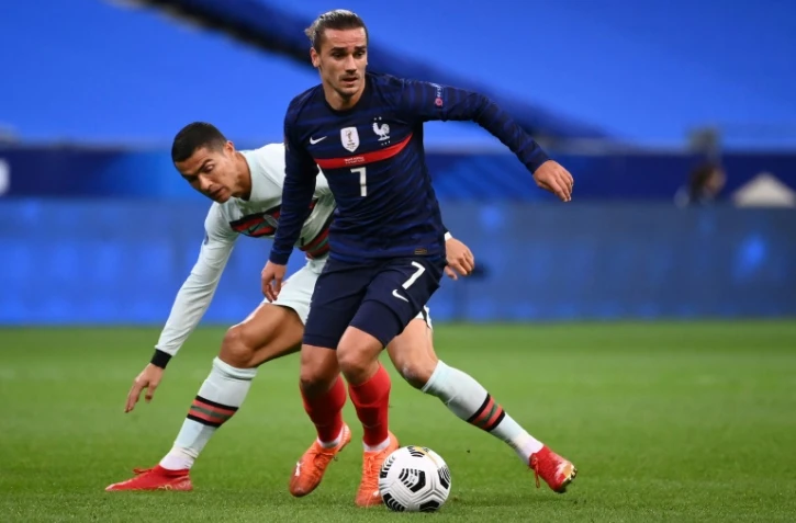 L'avant-centre des Bleus, Antoine Griezmann, lors du match contre le Portugal le 11 octobre 2020 au Stade de France 