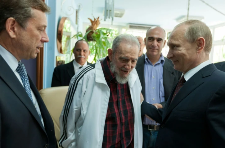 Fidel Castro en compagnie du président russe Vladimir Poutine, à La Havane, le 11 juillet 2014