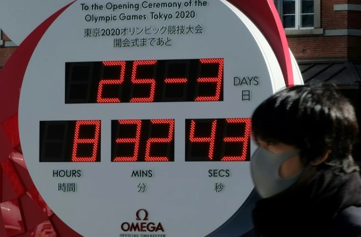 Un compte à rebours à l'arrêt pour les JO 2020, le 25 mars 2020 à Tokyo
