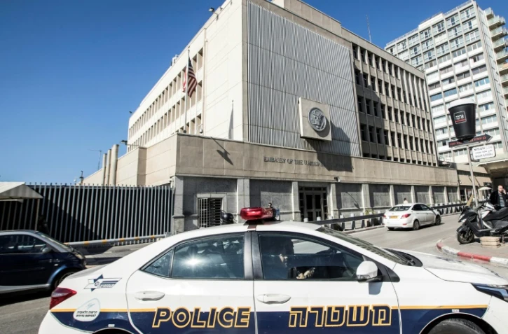 L'ambassade américaine à Tel Aviv, en Israël, le 20 janvier 2017