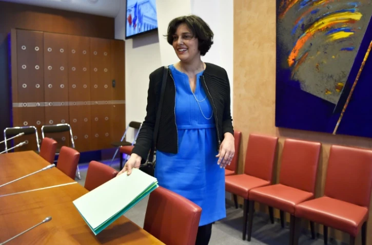La ministre du Travail Myriam El Khomri dans les locaux de l'Assemblée Nationale, le 29 mars 2016