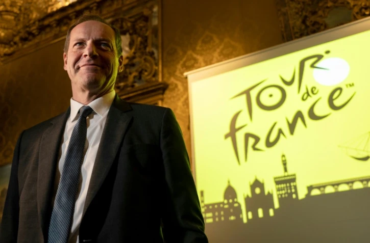 Le directeur du Tour de France Christian Prudhomme lors d'une conférence de presse à Turin, le 23 décembre 2022