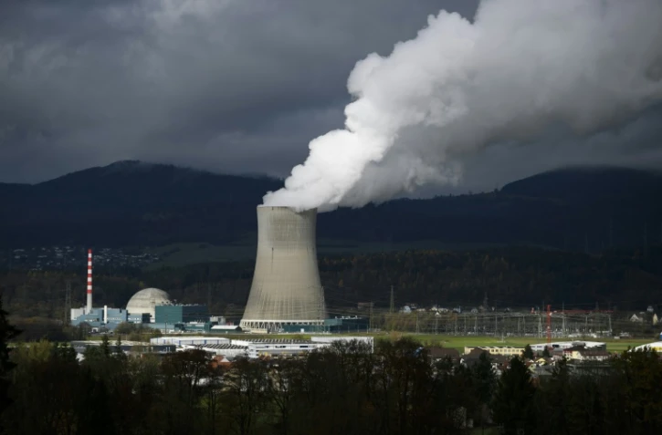 Vue de la centrale nucléaire de Gösgen, près de Däniken dans le nord de la Suisse