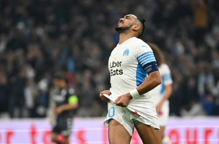 Le milieu de terrain marseillais Dimitri Payet, après une occasion manquée à domicile contre Monaco, en clôture de la 27e journée de Ligue 1, le 6 mars 2022 au Stade Vélodrome