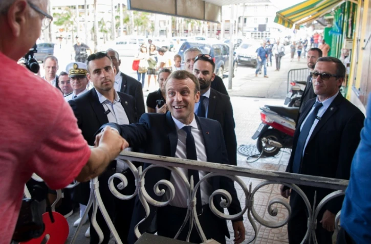 Le président français Emmanuel Macron, le 27 octobre à Cayenne