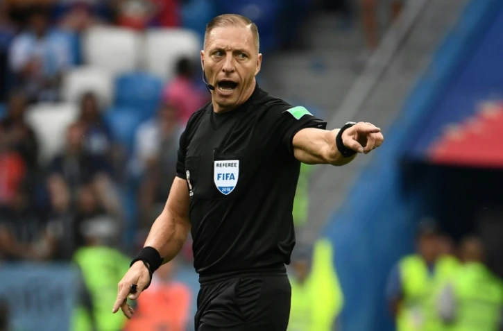 L'arbitre argentin Nestor Pitana lors du quart de finale du Mondial entre la France et l'Uruguay, le 6 juillet 2018 à Nijni Novgorod  