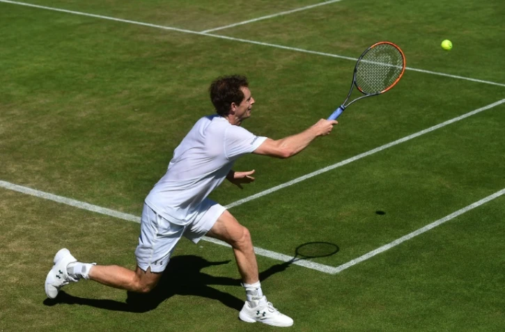 Andy Murray lors d'une séance d'entraînement à Wimbledon, le 2 juilltet 2017