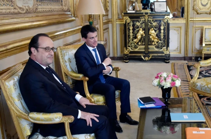 François Hollande et Manuel Valls le 24 juin 2016 à l'Elysée à Paris 