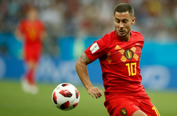 Le stratège belge Eden Hazard contre le Japon en 8e de finale du Mondial, le 2 juillet 2018 à Rostov-sur-le-Don