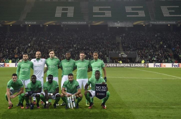 Les joueurs de Saint-Etienne avant un match d'Europa League contre Qabala, le 20 octobre 2016 à Geoffroy-Guichard