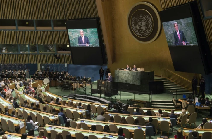 Le hall de l'Assemblée générale des Nations Unies, à New York
