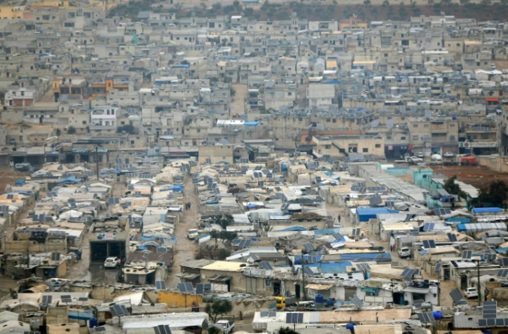 Vue du camp pour déplacés d'Atmé, dans la province d'Idleb, dans le nord-ouest de la Syrie, le 5 février 2025
