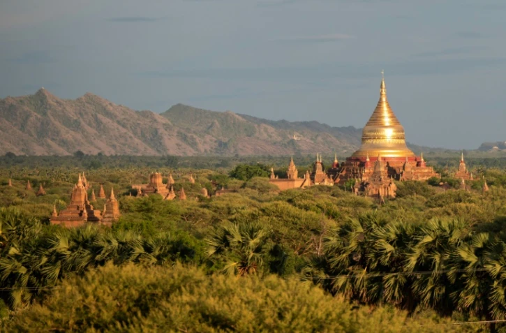 Le temple Dhammayanzika, l'un des joyaux architecturaux du site de Bagan, le 7 juillet 2024 en Birmanie