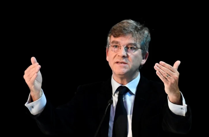 L'ancien ministre Arnaud Montebourg, lors d'une conférence de presse à Paris, 21 octobre 2021