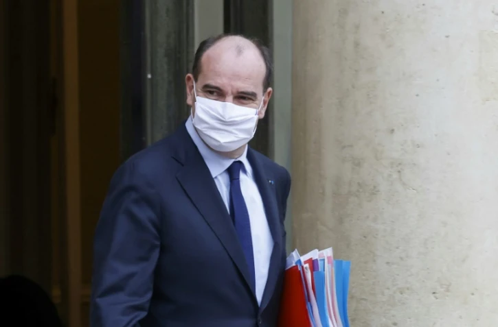 Le Premier ministre Jean Castex quitte le palais de l'Elysée, le 13 janvier 2021 à Paris

