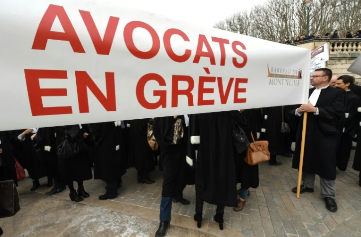 Des avocats en grève, le 22 mars 2018 à Montpellier