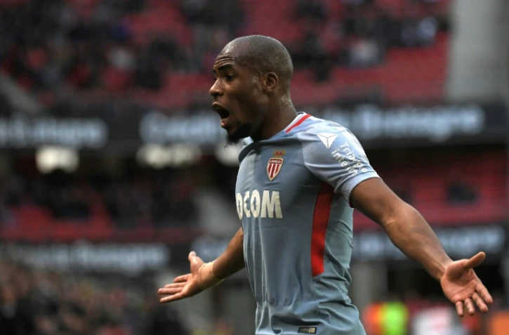 Le défenseur de Monaco Djibril Sidibé lors du déplacement à Rennes le 4 avril 2018