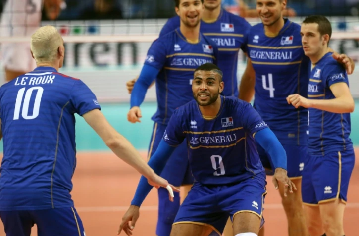 Les volleyeurs français lors du match contre l'Italie, lors de l'Euro, le 11 octobre 2015 à Turin